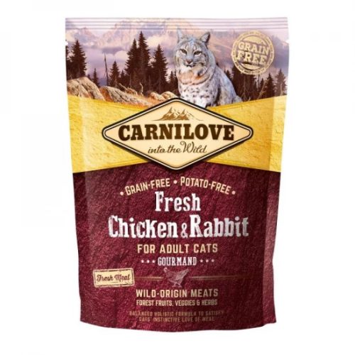 Carnilove Fresh Adult Cat Chicken & Rabbit Gourmand- Csirke és Nyúl Hússal