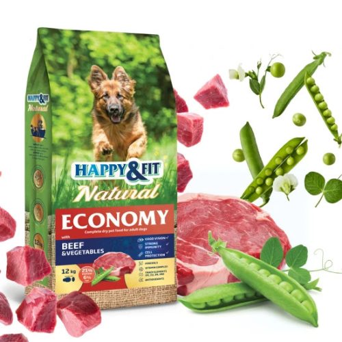 Happy&Fit Natural Economy Adult with Beef and Vegetables 12kg