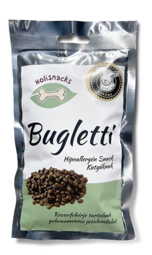 Holisnacks Bugletti rovarfehérjés hipoallergén snack kutyáknak bárányos 100g